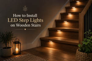 How to Install LED Step Lights on Wooden Stairs