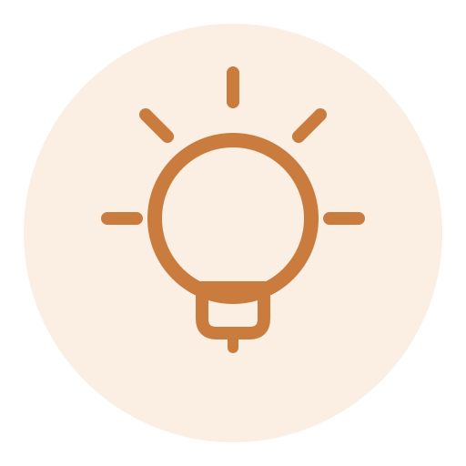 Foot candle calculator icon with a light bulb and lumens rays