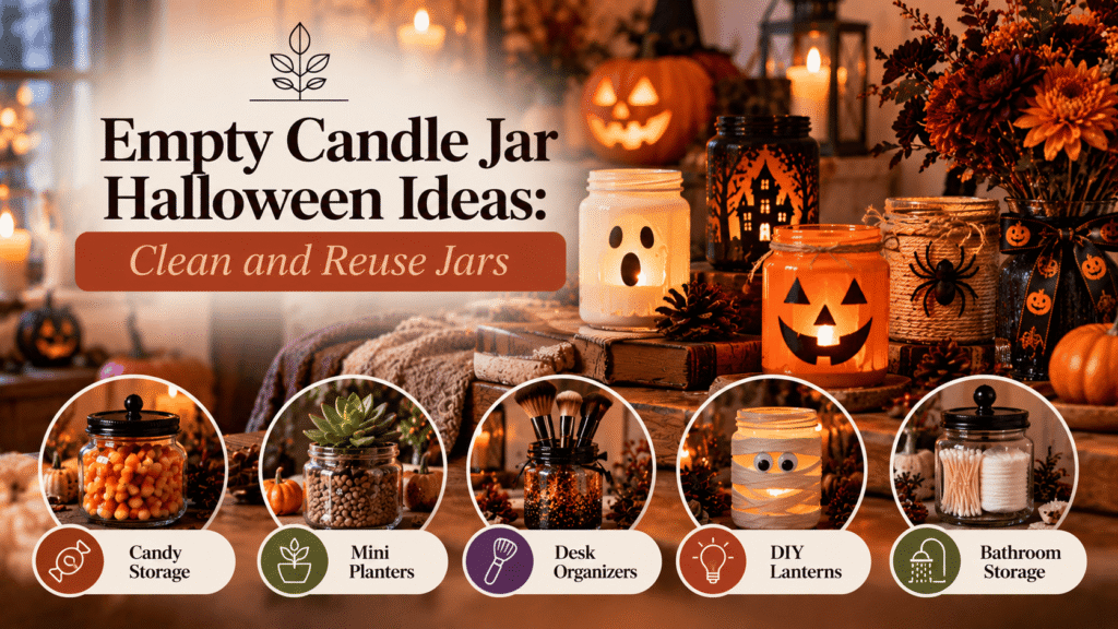 Empty Candle Jar Halloween Ideas: Clean and Reuse Jars
